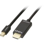 Câble adaptateur Lindy Mini-Display / hdmi Fiche mâle Mini DisplayPort, Fiche mâle hdmi-a 1.00 m noir 36926 Câble Displ