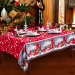 Nappe de Noël, 180 x 150 cm Nappes de Noël Rectangulaire Couverture de Table Noel Rouge Nappe de Table à Manger, Grands Chemins de Table de Dîner de