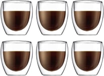 Bodum PAVINA Double Walled Thermo Glasses 0.25 L, 8 Oz, Pack of 6