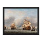 Artery8 The Capture Of The Royal Prince Battle At Sea Artwork Framed Wall Art Print 18X24 Inch