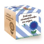 Feel Green Celebrations Ecocube Graines de cornal Bio avec Gravure au Laser Inscription Zeit Um Einmal Danke zu Sagen Idée Cadeau Durable Fabriqué en Autriche