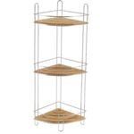 Etagere d angle fil metal bambou 3 niveaux - chrome bambou Tendance