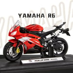 1:18 Mittakaavainen Yamaha R6 metalliseos skootteri urheilupyörähahmot Diecastit Lasten lelut Moottoripyörät Kilpamallikopiot Kerää lahja pojille