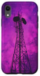 Coque pour iPhone XR Motif géométrique violet aquarelle 5G protection contre les radiations