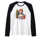 Raggedy Ann Getting a Toy Doll on Christmas Day Raglan Baseball Tee