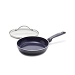 GreenPan, Torino Ceramic Non-Stick Frying Pan with Lid - 20 cm, Black