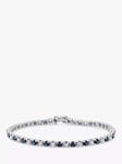 Milton & Humble Jewellery Pre-Loved 950 Platinum Diamond & Sapphire Tennis Bracelet, Dated 2018