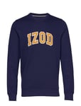 IZOD Izod Applique Fleece Crew Sweat-shirt Tröja Blå [Color: PEACOAT ][Sex: Men ][Sizes: S ]