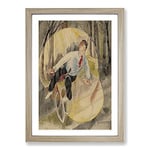 Big Box Art The Bicycle Rider by Charles Demuth Framed Wall Art Picture Print Ready to Hang, Oak A2 (62 x 45 cm)