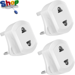 Shaver / Toothbrush  Plug  Adaptor  Charger -  3  Pack ,  UK  2  Pin  to  3  Pin