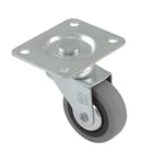 Amig - Roue en caoutchouc gris avec plateforme et roulements Mod.2502 Silencieux pour chariots, meubles, tables ou pieds | Résistance de charge maximale : 17 kg | Diamètre 40 mm | Dimensions de la