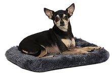 MidWest Homes for Pets Bolster Dog Bed 45.72 cm (18-Inch) Long Dog Bed or Cat Bed w/ Comfortable Bolster; Ideal for "Toy" Dog Breeds; Gray; Model 40218-GY