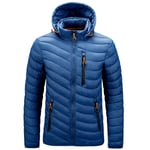 (L-Blue1)Huomaa, että nimikkeemme alkavat värillä ja koolla. Jos tarvitset eri väriä tai kokoa, ilmoita haluamasi väri tai koko.2024 Miesten Solid Casual Jackets Hot Fashion Brand Outdoor Lämmin Tuulenpitävä Hupullinen Takit Laadukkaat talvitakit miehille