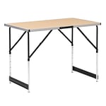 WOLTU® CPT8121hei Table de Camping Pliante Table de Jardin Table de Travail Table de Balcon réglable en Hauteur en Aluminium Acier MDF,Chêne Clair