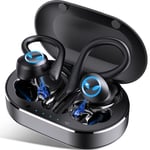 Wireless Earbuds, Bluetooth 5.1 Wireless Sport Headphones with cVc 8.0 Noise Reduction, Deep Stereo Bass, Touch Control, Wireless Earphones IP7 Waterproof Bluetooth Earbuds for Running, Workout, Gym