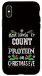 iPhone X/XS Most Likely to Count Protein on Christmas Eve Funny Gymbro Case