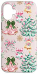 iPhone 16 Plus Pink Christmas Cowgirl Boots Xmas Trees Holiday Coquette Case