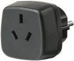 Brennenstuhl – Travel adapter, AU/Asia to EU, earthed, black (1508510)