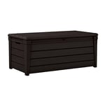 Keter Brightwood 454L Outdoor 60% recycled Garden Furniture Storage Box Brown Wood Panel Effect Fade Free All Weather Resistant Safe and Secure Zero Maintenance 2 year Warranty