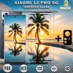 2-Pack Xiaomi 12 Pro (5G) Skärmskydd & 1-Pack linsskydd - Härdat Glas 9H - Super kvalitet 3D