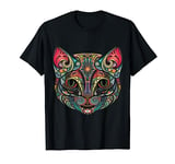 Sugar Skull Cat Day Of The Dead Cat Halloween Cinco De Mayo T-Shirt