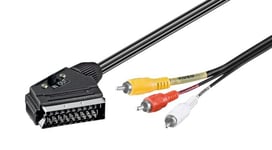 Luxorparts Kabel SCART-3xRCA med bryter 5 m