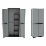 Terry J Line 368 Armoire Résine Pour L'Extérieur Gris 2 Portes 4 Étagères