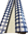 Nappe PVC vinyle au metre toile ciree carreaux vichy BLEU guinguette largeur 140