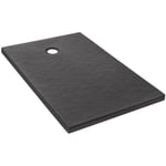 Receveur de douche extra-plat Jacob Delafon Ipso E62302-AGM 100x80x3,5 cm - Gris anthracite, texture pierre