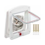 Chatière pour Chat Chiens Petit Chatière Porte Puce 4 Voies verrouillable Facile à Installer