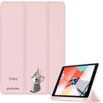 Housse Ipad Mini 6 Rose Avec Motif Chat Licorne Personnalisee