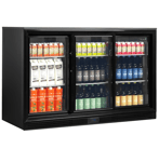 NEW TRIPLE SLIDING DOOR UNDERCOUNTER DRINKS COOLER FRIDGE TEFCOLD NEXT DAY