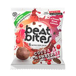 Beatbites - Cocoa & Cranberry Energy Bites, 100 Percent Natural & Plant Based, Healthy Snack for On-the-Go Energy, Nutritious and Delicious, Vegan, Gluten Free, High In Fibre, Pack of 10 x 45g