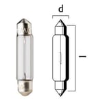 Glödlampa flosser - 12v bulb 12v3w sv5,5 6,2x28mm 10pk