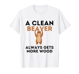 Dirty Funny Adult Clean Beaver Wood T-Shirt