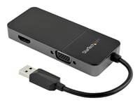 StarTech.com Adaptateur USB 3.0 vers HDMI VGA 1080p - Convertisseur 4K - Adaptateur vidéo - USB type A mâle pour HD-15 (VGA), HDMI femelle - noir, argent