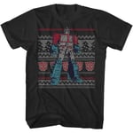 Optimus Prime Faux Ugly Christmas Sweater Transformers T-shirt S