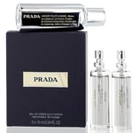 Prada Amber Pour Homme 3 x 10ml Eau De Toilette Travel Spray For Men New&Sealed