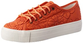 Desigual Femme Shoes_Street_Flores PU Basket, Orange, 37 EU