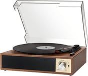 Platine Vinyle,Tourne Disque Vinyle Bluetooth avec Haut-Parleurs Stéréo Intégrés,sans Fil 3 Vitesses 33/45/78 u/Min,Lecteur Vinyles Compatible avec Les Prises RCA Casque/USB/AUX in/Out