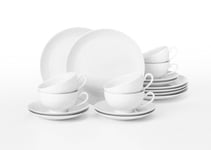 Seltmann Weiden 4052212139913 Service à thé 18 pièces avec tasses à thé, soucoupes, 6 assiettes à pain, en porcelaine