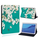 (MediaPad M5 10.825.white floral) Huawei MediaPad T3 8.0 /T3 10 9.6 /T5 10/M5 Lite 10.1/M5 10 maalattu nahkainen tabletin jalustan suojakotelo Honor Play Pad -tietokoneiden kuorille ja kalvoille