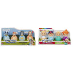 Character Options 07717 Four Pack, Weebles Wobble, Preschool Figures, Bluey Toys & Cocomelon Weebles 4 Figure Pack, chunky moulded figures, JJ, moonbug, preschool imaginative play