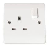 1 Gang 13A Plug Socket Click CMA035 13 Amp White Switched Electrical Wall Outlet