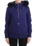 Gf Gianfranco Ferre Veste Bleu Capuche Matelassé Court K-Way IT42/US8