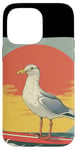 Coque pour iPhone 14 Pro Max Joli costume de mouette pour les amateurs de planches de surf