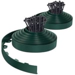 Bordure de jardin PVC flexible 40m avec piquets vert VOUNOT