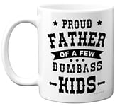 Funny Fathers Day Mug - Proud Dad - Dad Birthday Mugs Present from Son Daughter, Father Day Mugs Gifts, Christmas Day Dad Mug, Secret Santa Gift, 11oz Ceramic Dishwasher Safe Coffee Mugs Cup