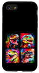 Coque pour iPhone SE (2020) / 7 / 8 Dinosaure T Rex Pop Art Dessin Coloré Peinture