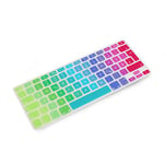 System-S Silicone Keyboard Cover QWERZT French Keyboard for MacBook Pro 13 Inch 15 Inch 17 Inch iMac MacBook Air 13 Inches Rainbow Colours
